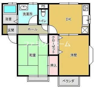茨城県鉾田市串挽【アパート】の間取り