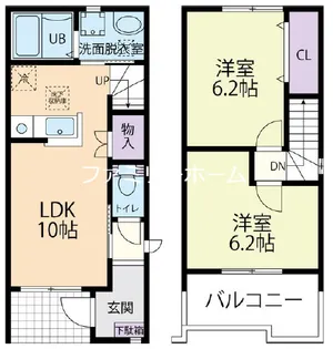 茨城県鉾田市徳宿【テラスハウス】の間取り