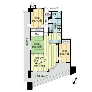 サーパス城山二番館【14階】の間取り
