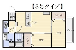 パラシオン新上橋【203号室】の間取り