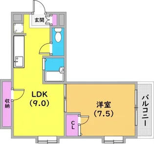 フリックコート深江【5階】の間取り