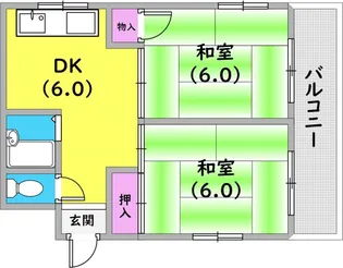 ハイム灘北【402号室】の間取り