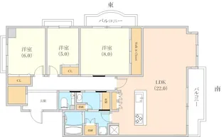 エルタウン学園1【9階】の間取り
