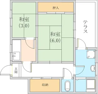 里山町アパート【101号室】の間取り