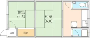 丸福アパート【203号室】の間取り