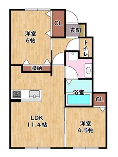 ベルフルール【1階】の間取り