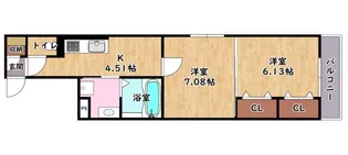 すずらん彦根【1階】の間取り