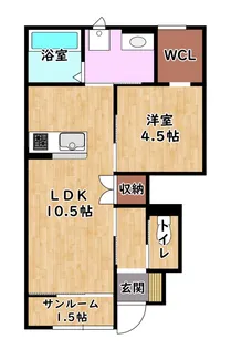 グッドライフステージ高宮【102号室】の間取り