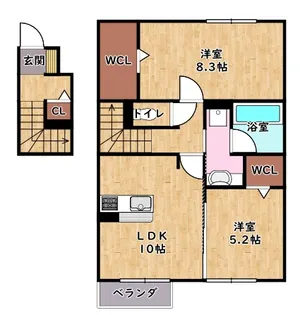アムールさわ【2階】の間取り