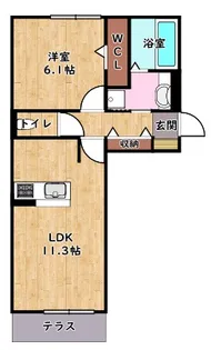 ヴィラ シャルマン【103号室】の間取り