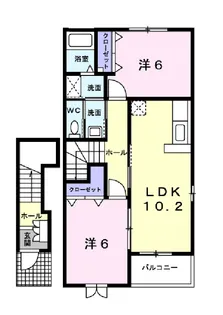 ヴィラ アンソレイエⅢ【2階】の間取り