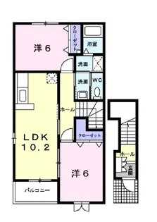 ヴィラ アンソレイエⅢ【2階】の間取り