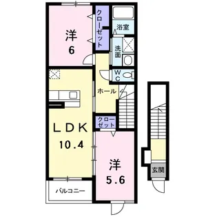 サンライズ彦根Ⅱ番館【2階】の間取り