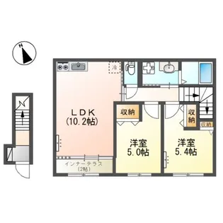 仮称)高宮町アパート新築工事【2階】の間取り