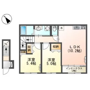 仮称)高宮町アパート新築工事【2階】の間取り