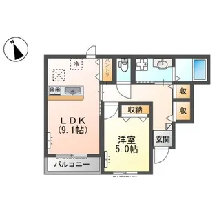 仮称)高宮町アパート新築工事【1階】の間取り