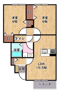 ローズコート杉立 B棟【1階】の間取り