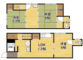 滋賀県長浜市朝日町【テラスハウス】の間取り