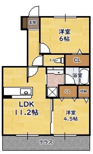サンシャイン北斗【102号室】の間取り