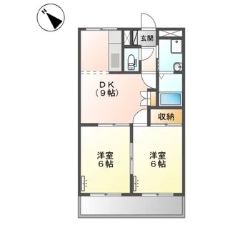 2DKの間取り画像