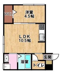 ランマンスクエア【105号室】の間取り