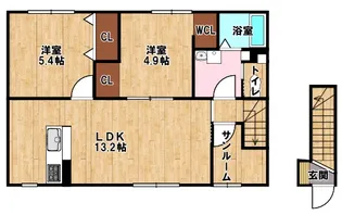 クレスト大堀【2階】の間取り