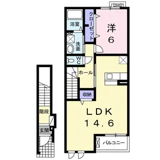 ル・ヴァン・ド・ヴェール【2階】の間取り