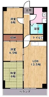 サンマリン日辨【403号室】の間取り