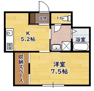 1Kの間取り画像