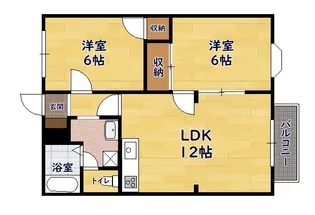 2LDKの間取り画像