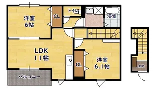 モン・マリーノⅢ【202号室】の間取り