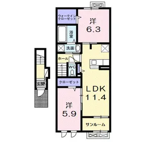 ガーデン・アイリス【2階】の間取り