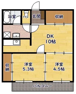 2DKの間取り画像