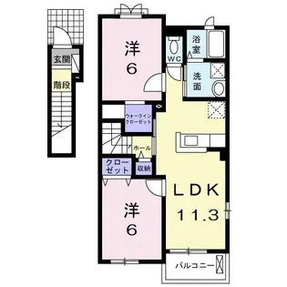 リバーサイド レジデンス【2階】の間取り