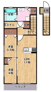 アマネクイースト【2階】の間取り