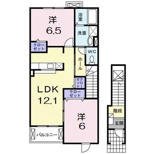 コーポ勢多Ⅴ番館【2階】の間取り