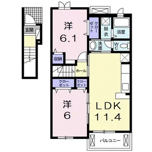 SubaruⅢ番館【2階】の間取り
