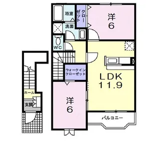 ヴェルダ ヴェント【2階】の間取り