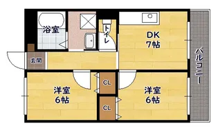 エクセルコートN・I・C【107号室】の間取り