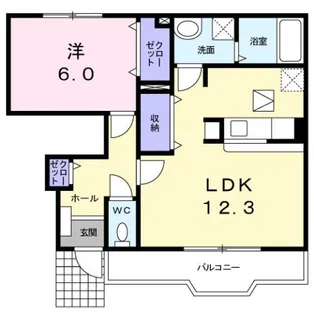 ジェルメ ハナミヅキ【1階】の間取り