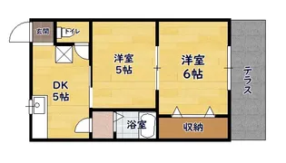 コーポ平方湖岸【101号室】の間取り