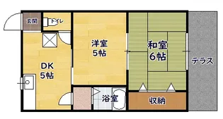 コーポ平方湖岸【103号室】の間取り
