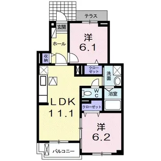 グリーン琥珀【1階】の間取り