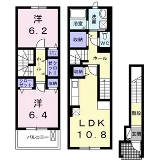 ラビットレジデンス【2階】の間取り
