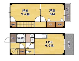 こすもハイツ【5号室】の間取り