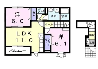 ブリアン ヌゥボーⅡ【2階】の間取り
