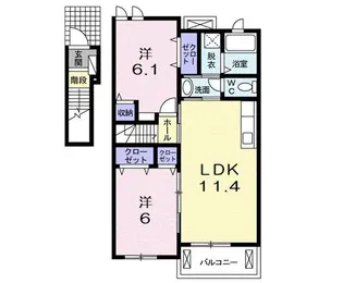 SubaruⅡ番館【2階】の間取り