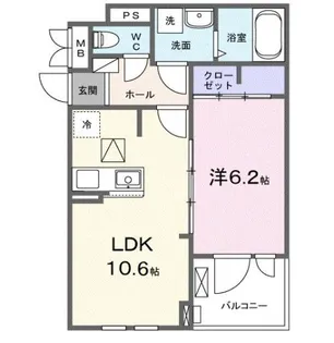 フルール彦根【1階】の間取り
