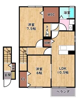 ローズコート杉立 B棟【2階】の間取り
