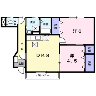 エストロジュマン【1階】の間取り